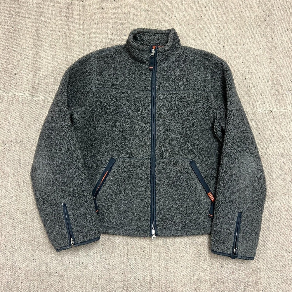 Vintage Abercrombie & Fitch Fleece Mens Medium Gray 2000s Sherpa